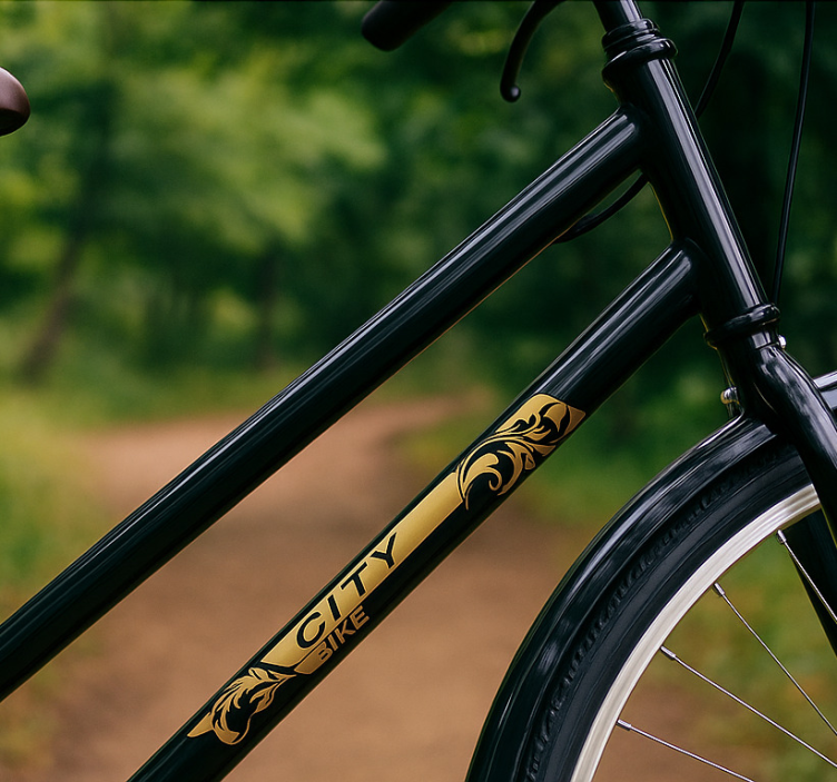 Autocolante animal com moldura preta e dourada - TenStickers