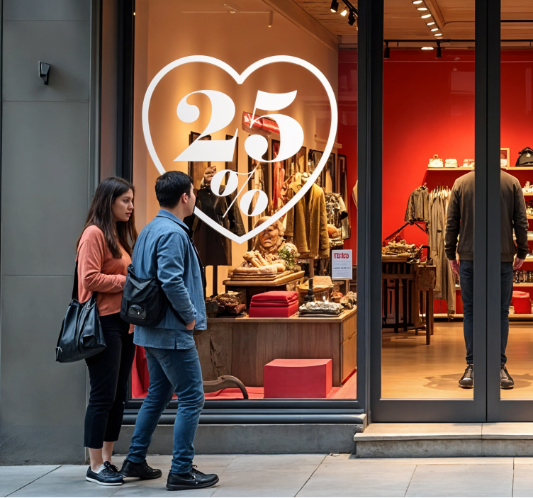 Autocolante São Valentim desconto de coração - TenStickers