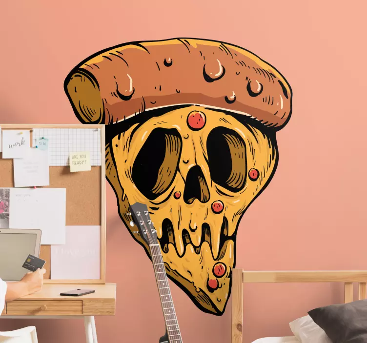 Autocolante animal design de caveira de pizza - TenStickers