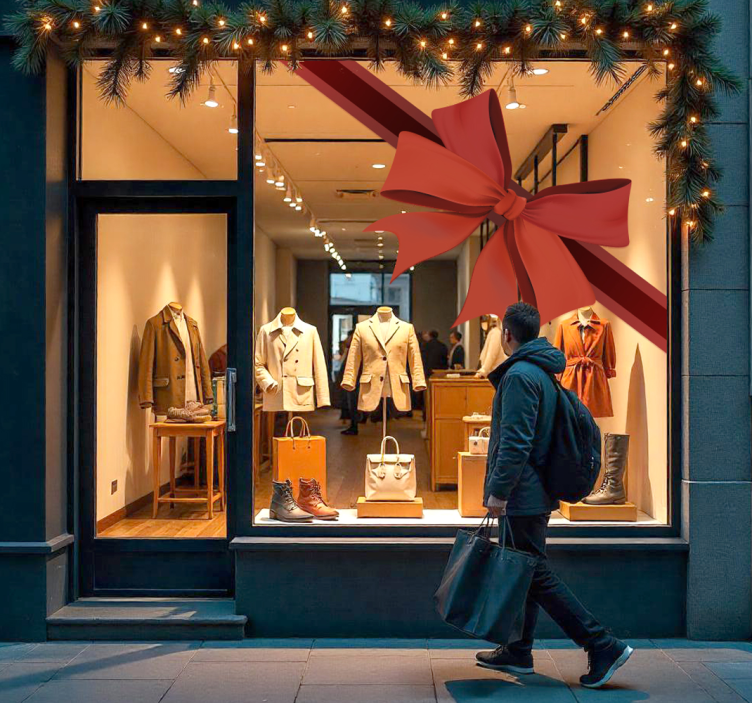 Autocolante para montras fita vermelha de canto - TenStickers