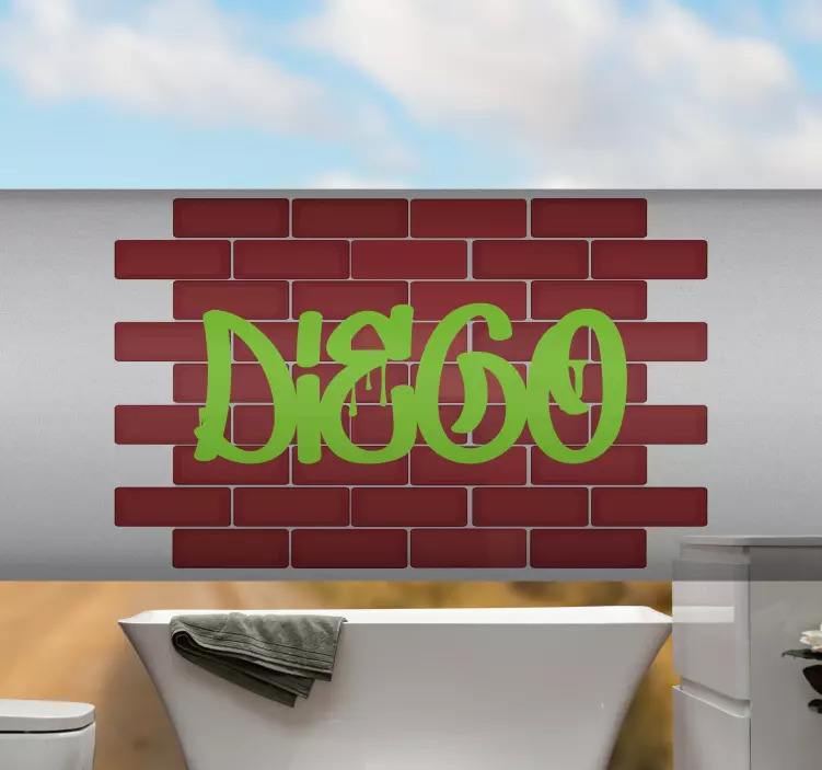 Autocolante animal grafite com nome personalizado - TenStickers