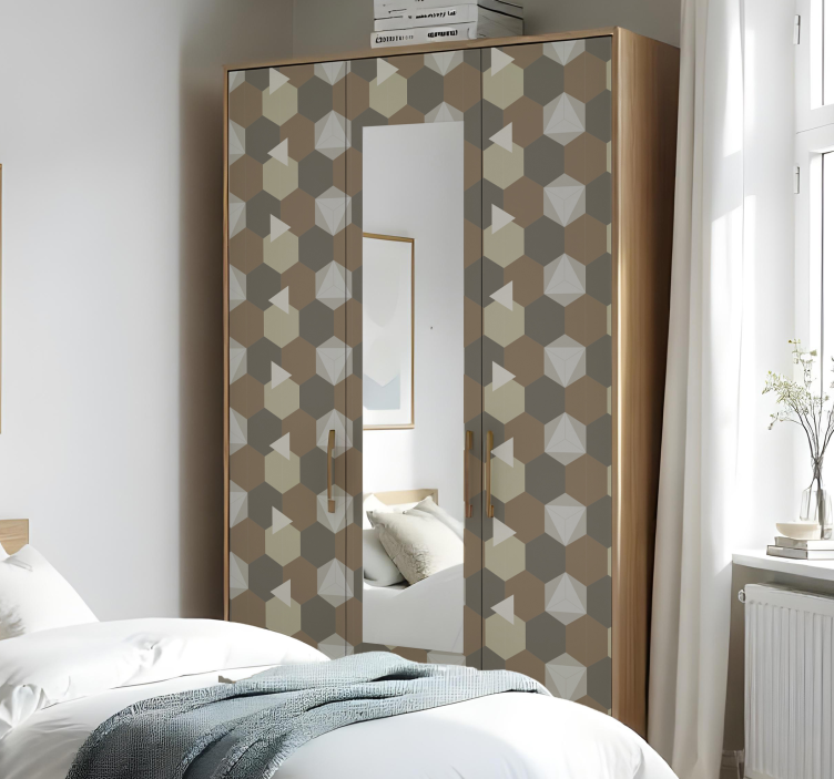 Autocolante para móveis hexágonos marrons - TenStickers