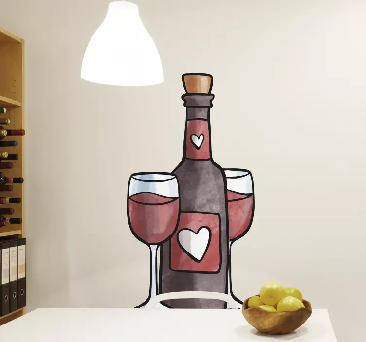 Autocolante animal ilustração de garrafa de vinho - TenStickers
