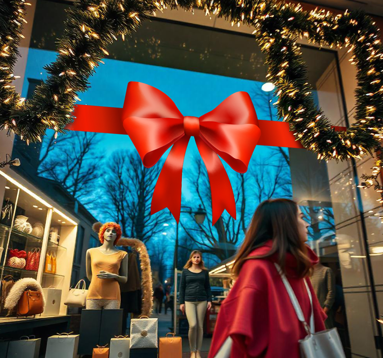 Autocolante animal laço de presente vermelho - TenStickers