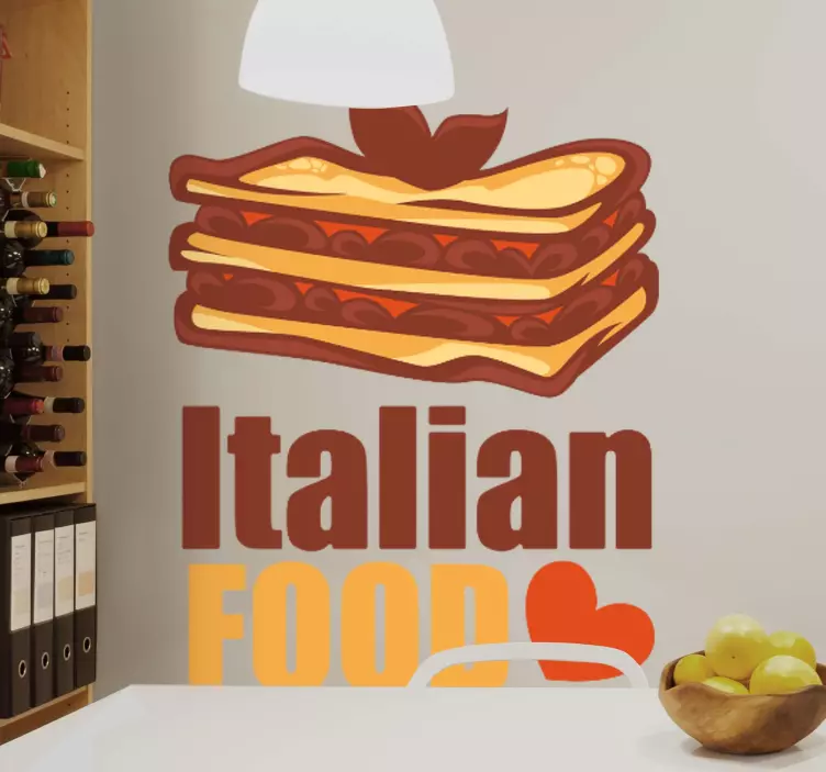 Autocolante animal lasanha italiana gourmet - TenStickers