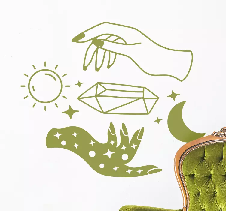 Autocolante animal motivo da mão celestial - TenStickers