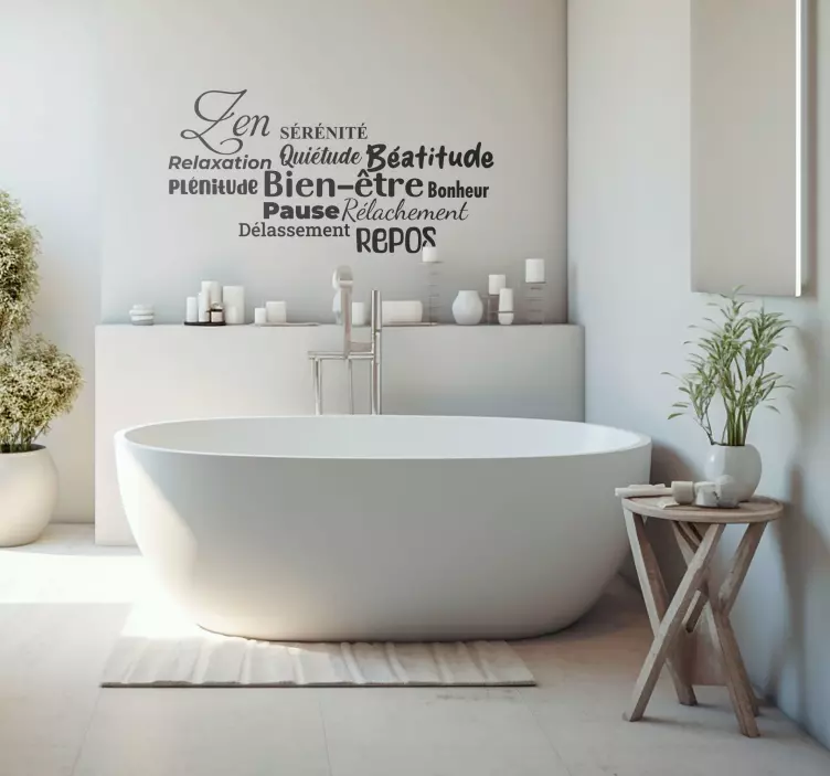 Autocolante animal mots bonheur de bain - TenStickers