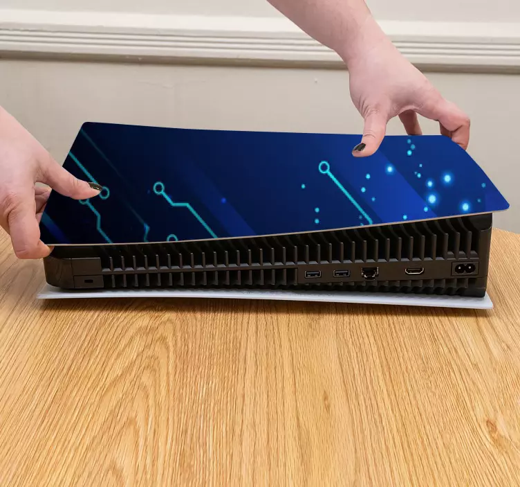 Autocolante PS5 padrão de circuito azul - TenStickers