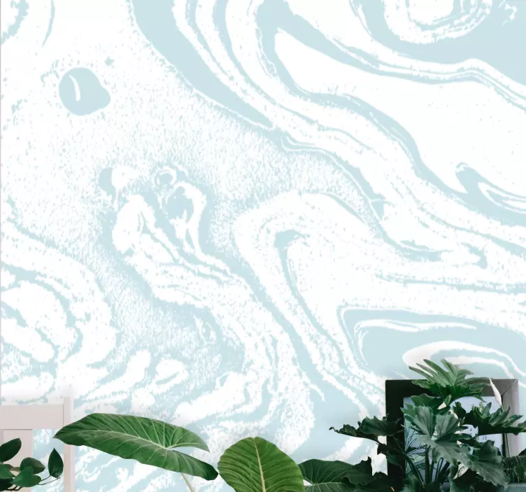 Autocolante sala de estar padrão de onda fluida - TenStickers