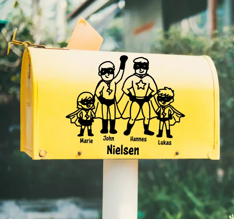 Autocolante animal retrato de família de super-heróis - TenStickers