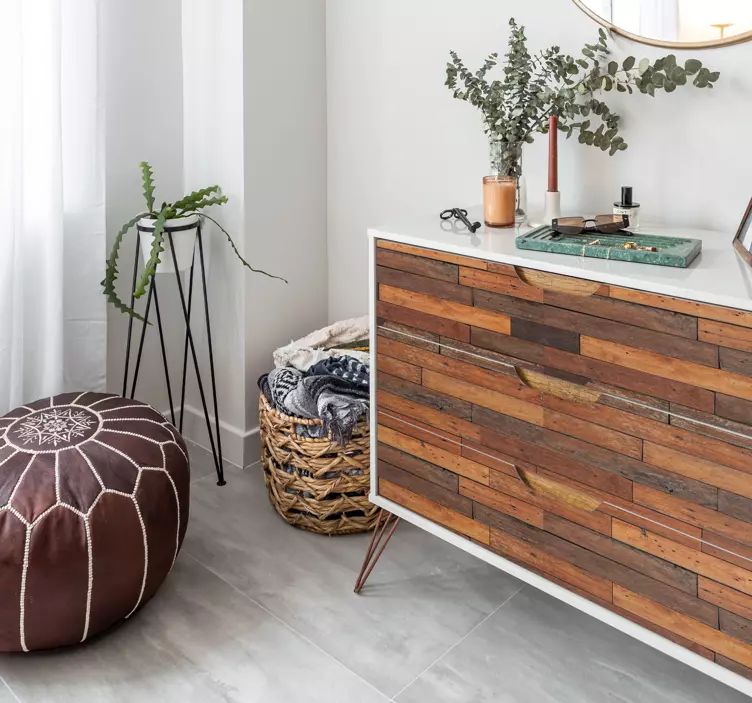 Autocolante para móveis textura de tábua rústica - TenStickers