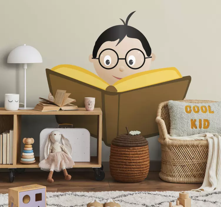 Adesivo infantil menino a ler - TenStickers