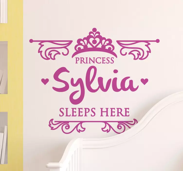 Adesivo infantil princess sleeps here - TenStickers