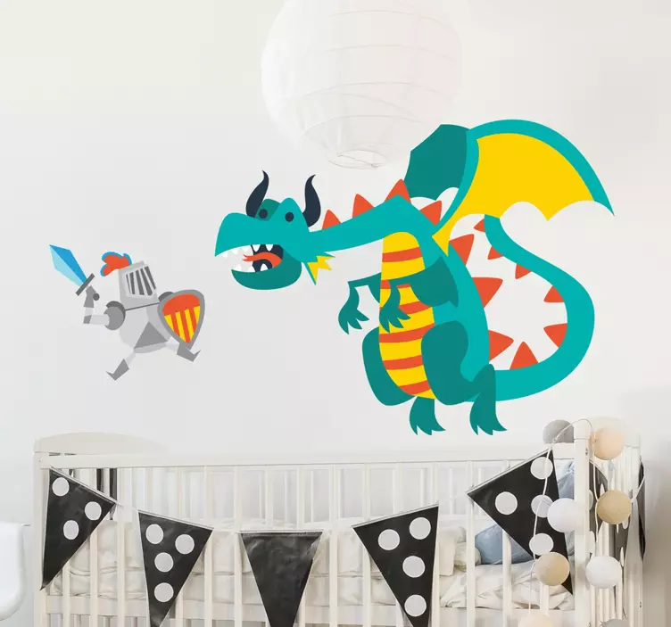 Adesivo infantil Sant Jordi e o dragão - TenStickers