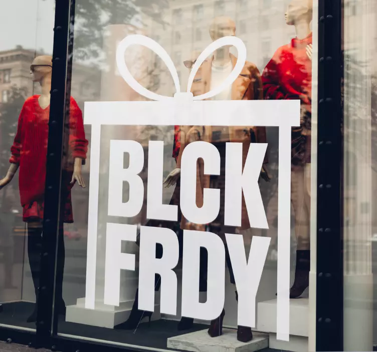 Autocolante para black friday letras numa caixa de presenteLetras - TenStickers