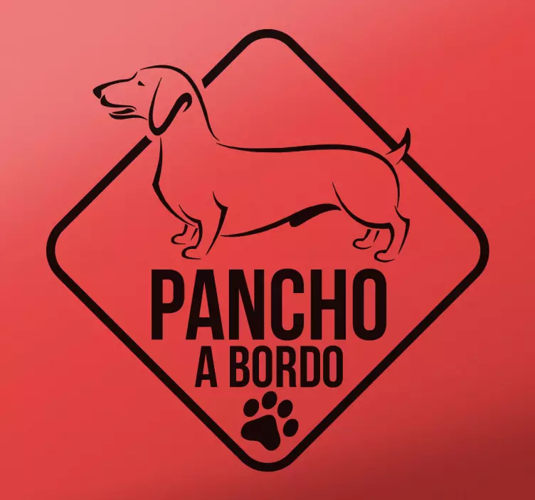 Adesivo personalizável cão salchicha - TenStickers