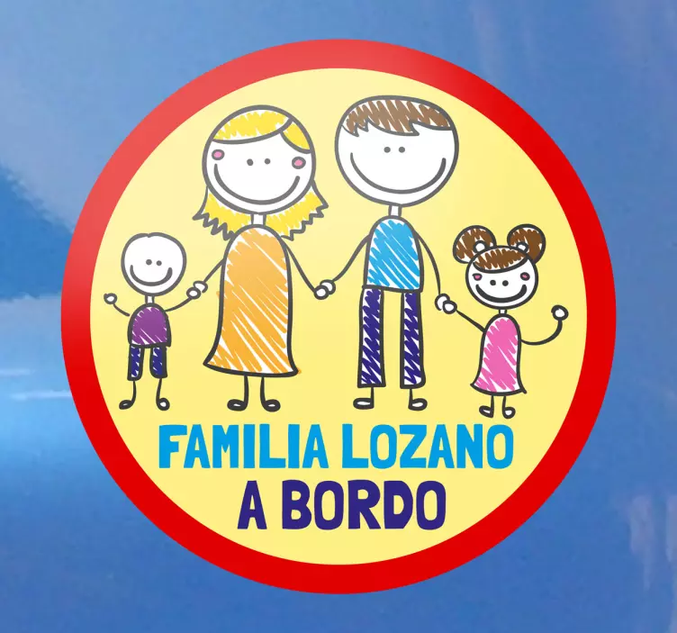 Adesivo Personalizavel Familia a Bordo - TenStickers
