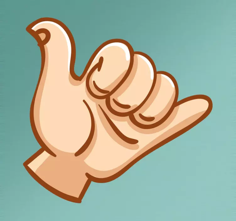 Adesivo surf simbolo mão cool - TenStickers