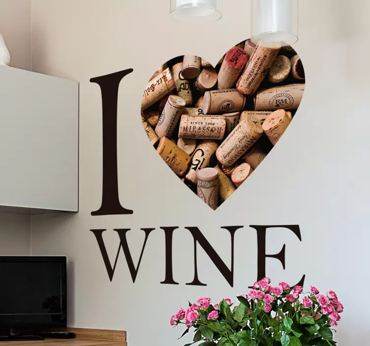 Adesivo vinil I Love Wine - TenStickers