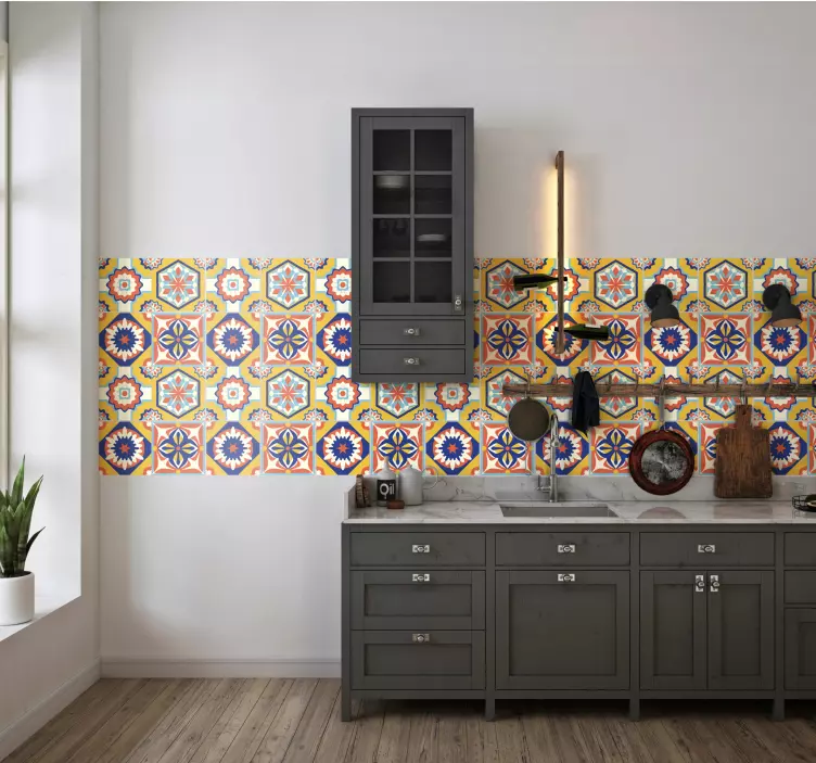 Autocolantes azulejos decorativos Cores quentes - TenStickers