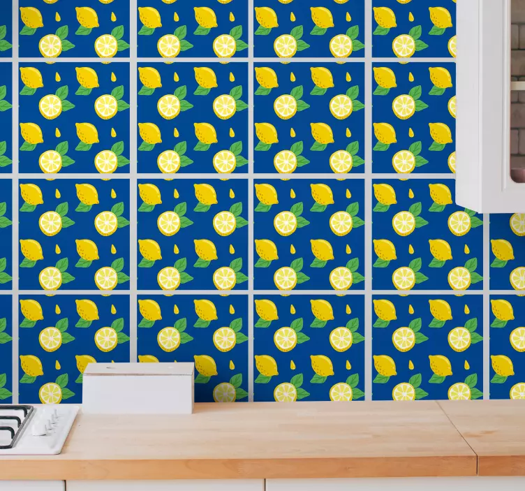 Autocolantes azulejos decorativos Mão desenhar limões - TenStickers