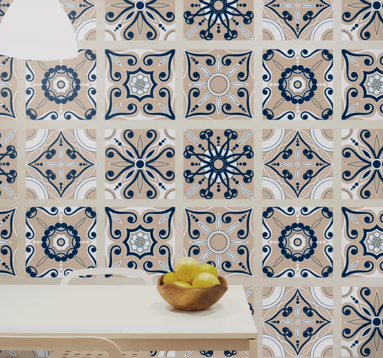 Autocolantes azulejos decorativos Marrom vintage - TenStickers