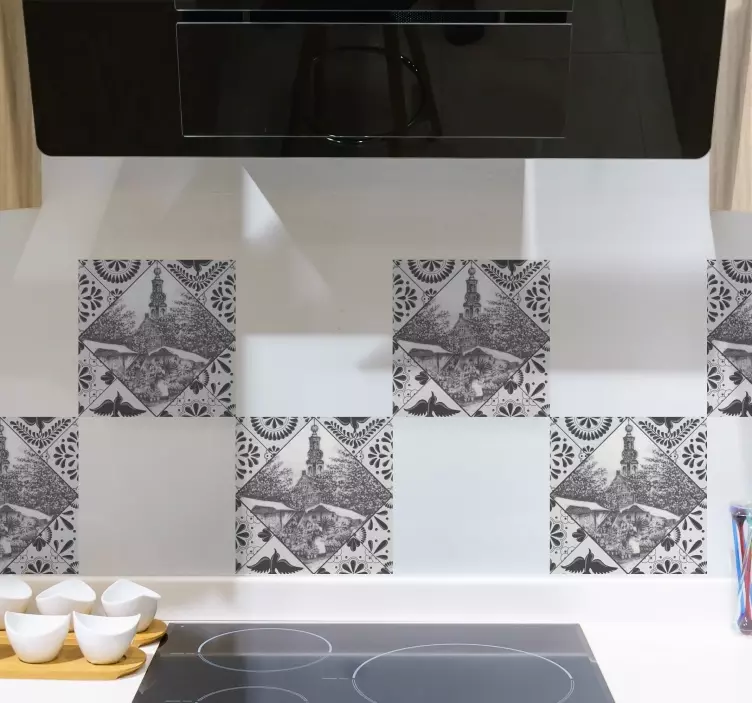 Autocolantes azulejos decorativos Mercado de flores - TenStickers