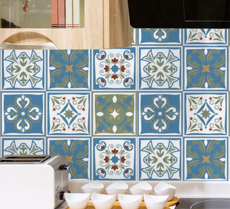 Autocolantes azulejos decorativos Patchwork cimento - TenStickers