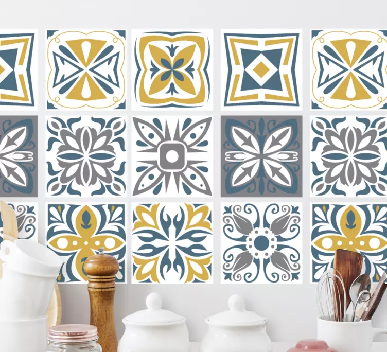 Autocolantes azulejos decorativos Telhas de cimento decorativas - TenStickers