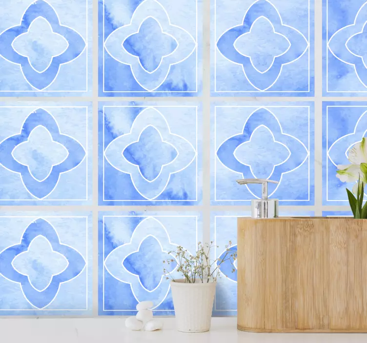 Autocolantes azulejos decorativos Tons de mosaico de azulejo azul - TenStickers