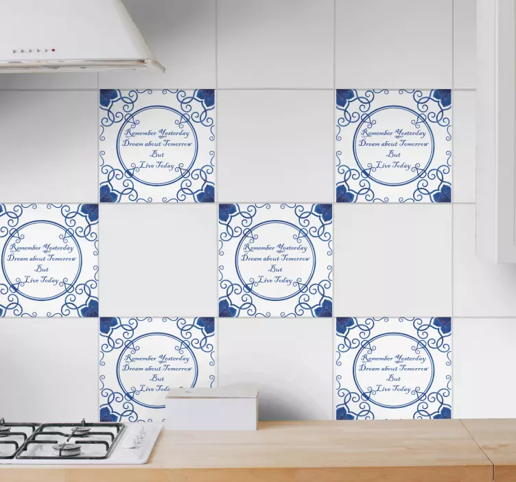 Autocolantes azulejos decorativos Viva hoje - TenStickers