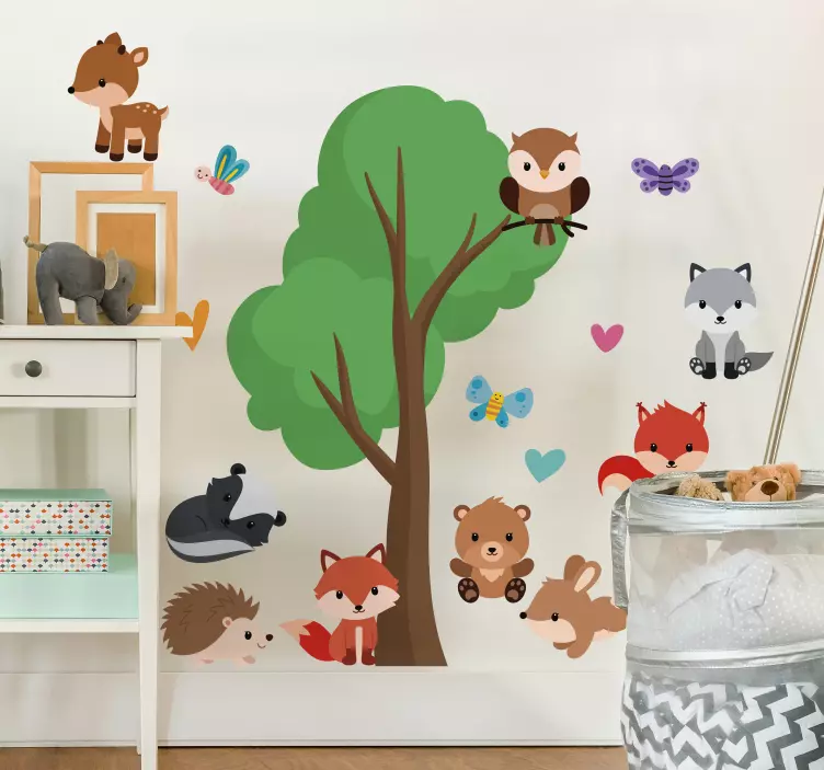 Adesivos infantis Alegres Animais do Bosque - TenStickers