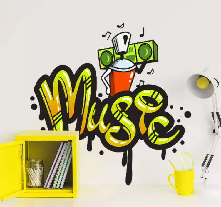 Autocolante animal tema musical colorido - TenStickers