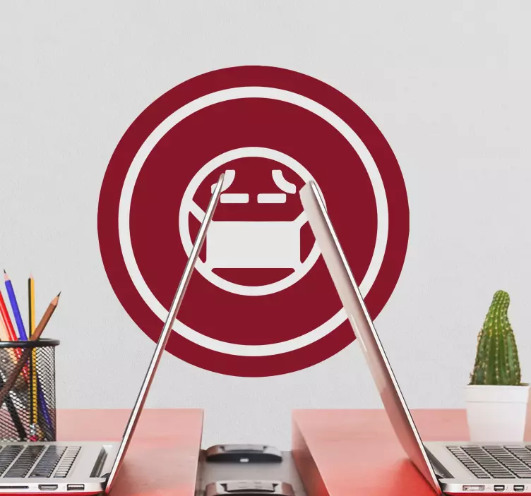 Autocolante abstrato figura circular mascarada - TenStickers