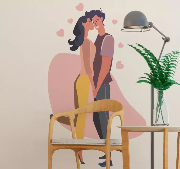 Autocolante amor casal de mãos dadas - TenStickers