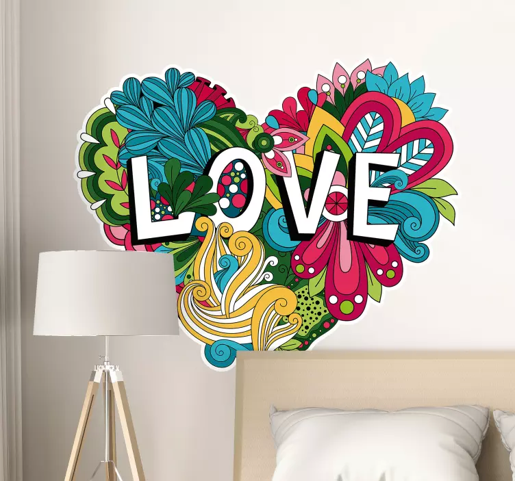 Autocolante amor coração cheio de cores - TenStickers