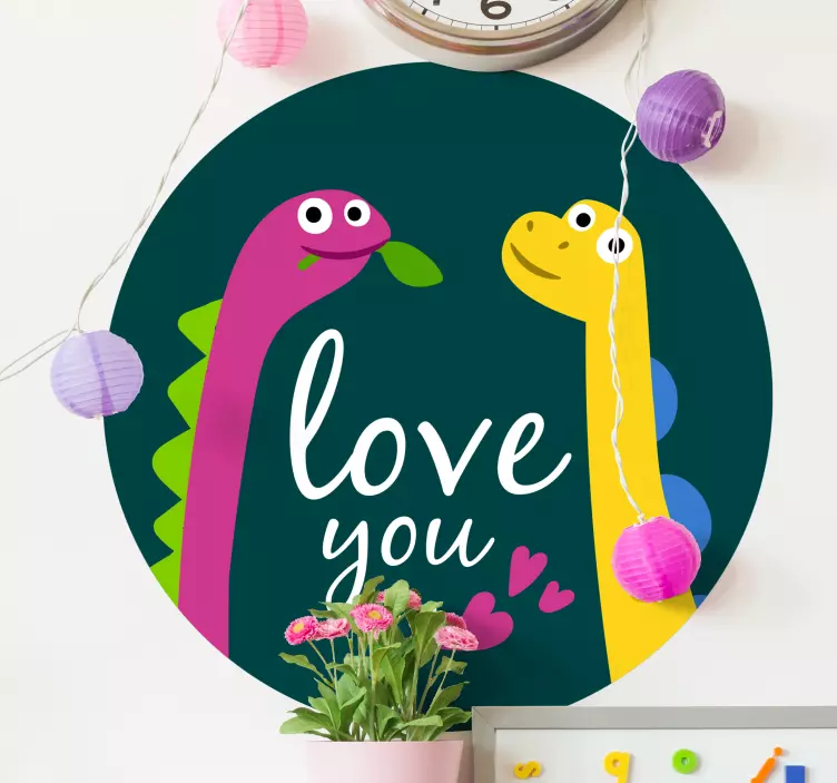 Autocolante amor de dinossauro fofo - TenStickers