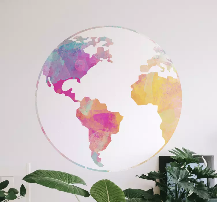 Autocolante animal com motivo geográfico colorido - TenStickers