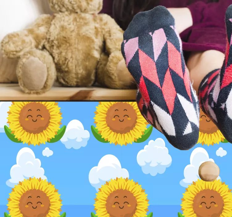 Autocolante animal com padrão de girassóis alegres - TenStickers