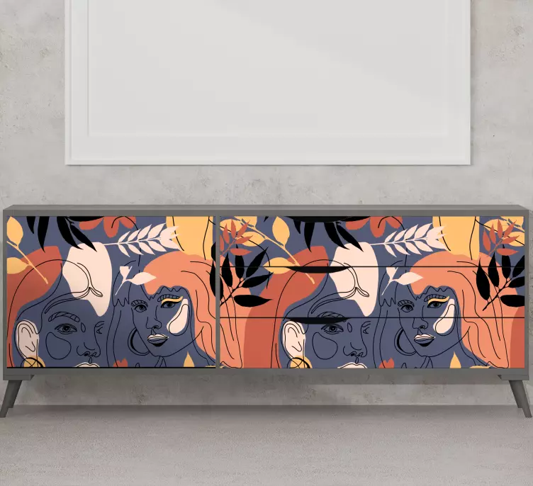 Autocolante animal com padrão de rostos estilizados - TenStickers