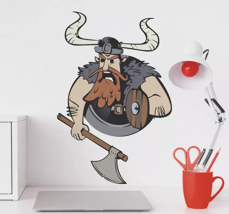 Autocolante animal guerreiro viking feroz - TenStickers