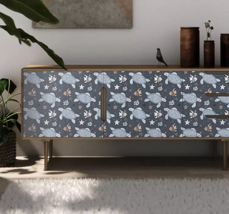 Autocolante animal motivo de tartaruga caprichoso - TenStickers