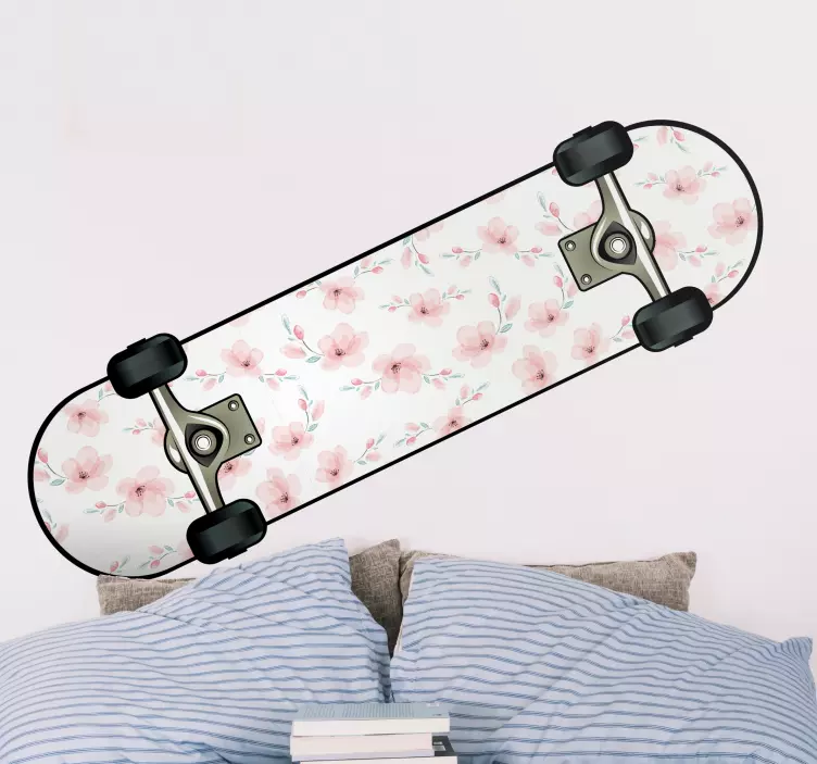Autocolante animal padrão floral para skate - TenStickers
