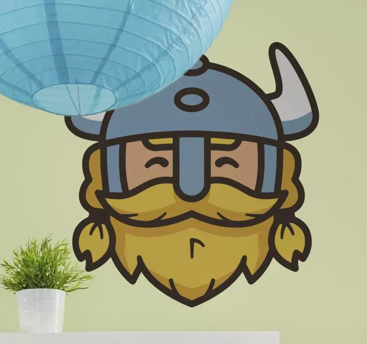 Autocolante animal rosto de personagem viking - TenStickers