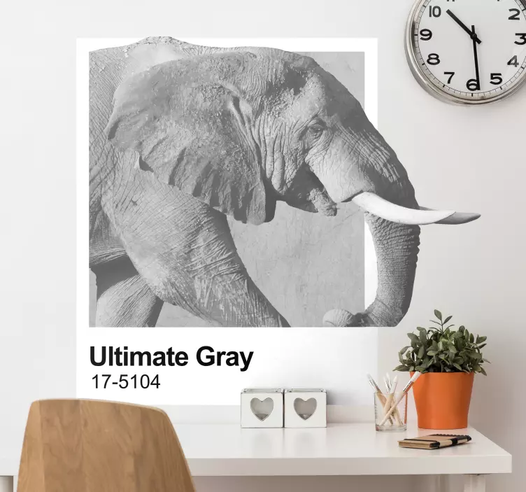 Autocolante animal selvagem design cinza elefante - TenStickers