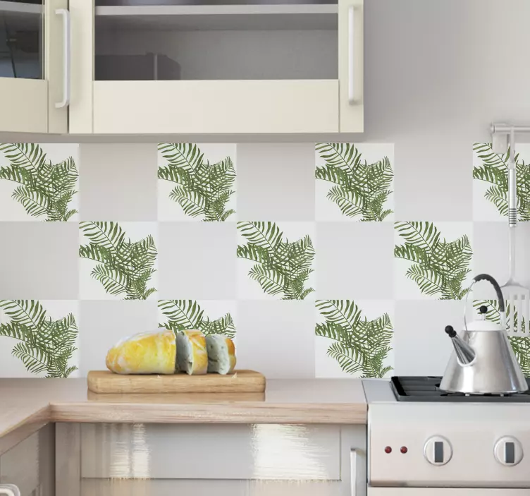 Autocolante azulejos com plantas - TenStickers