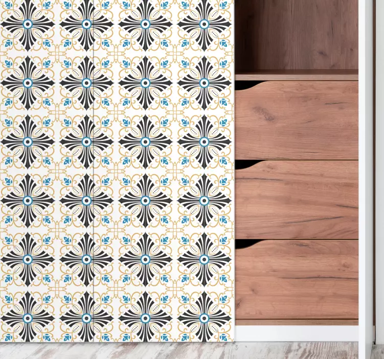 Autocolante para móveis azulejos botânicos retrô - TenStickers