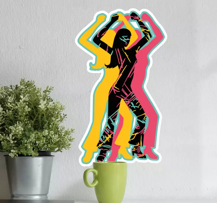 Autocolante baile figuras de dança coloridas - TenStickers