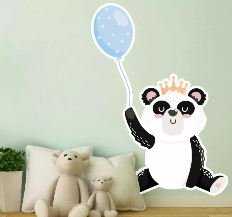 Autocolante balão de panda adorável - TenStickers