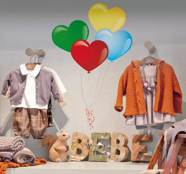 Autocolante balões em forma de coração - TenStickers